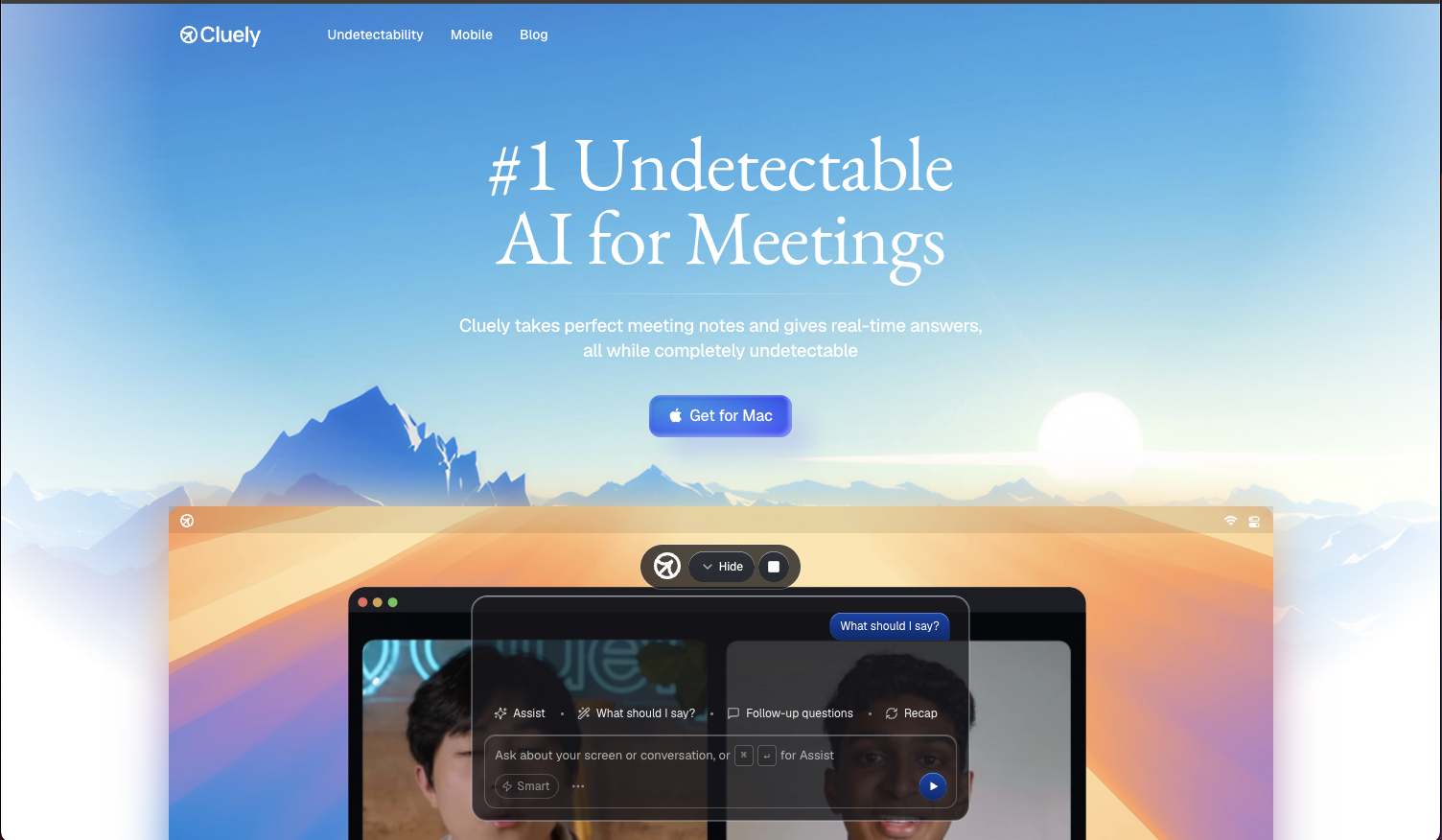 Cluely landing page